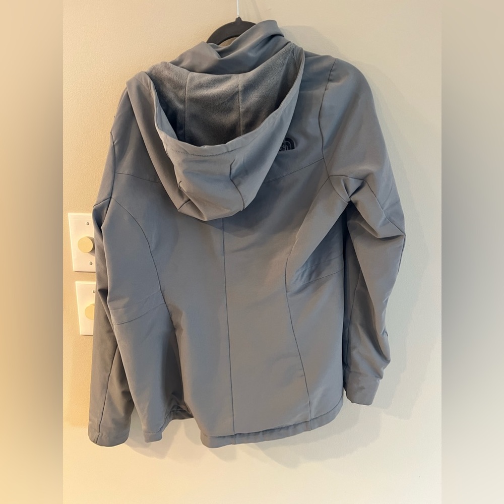 Grey North Face Fur-Lined Zip Up Jacket